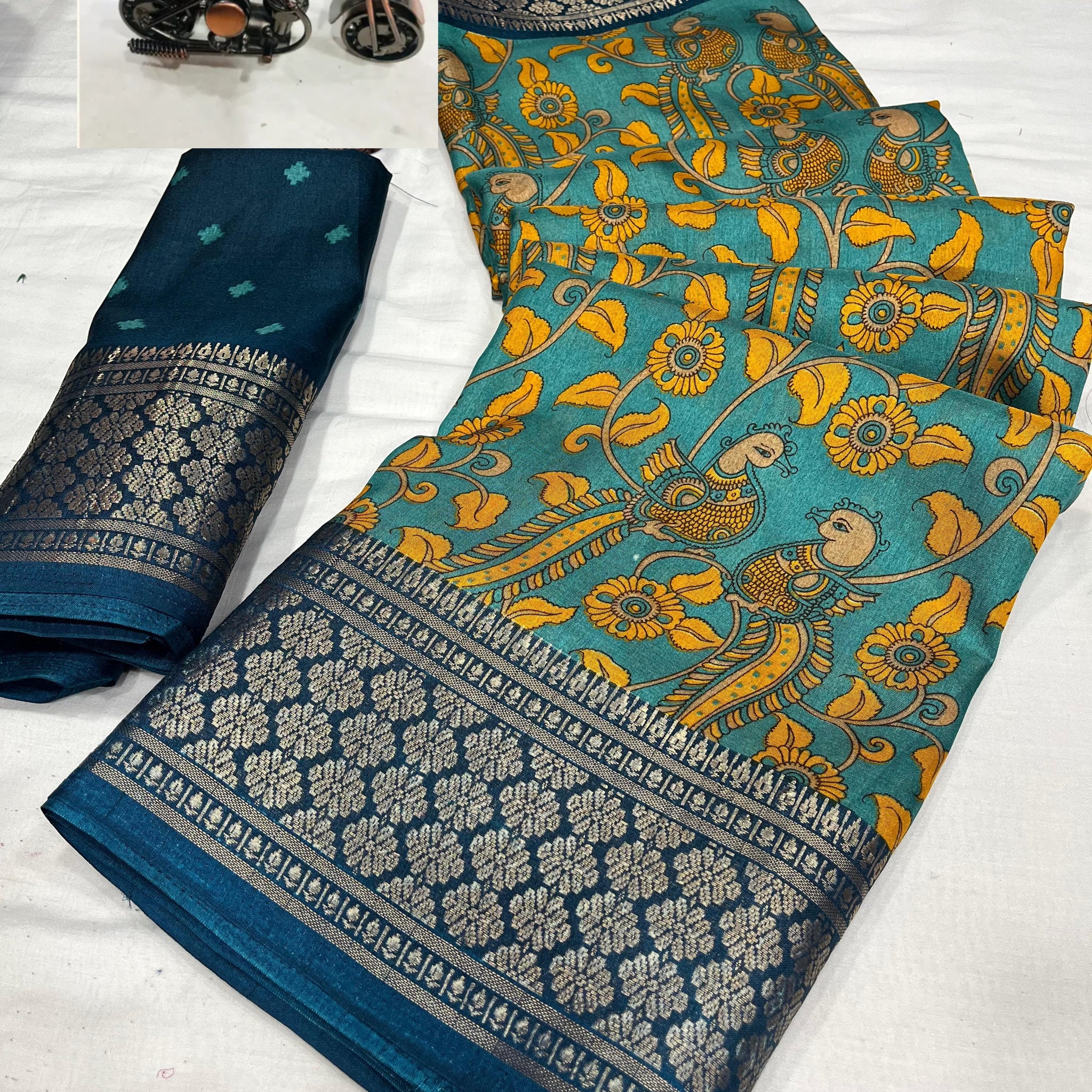 Beautiful Designer Special Kalamkari Dola Silk Saree