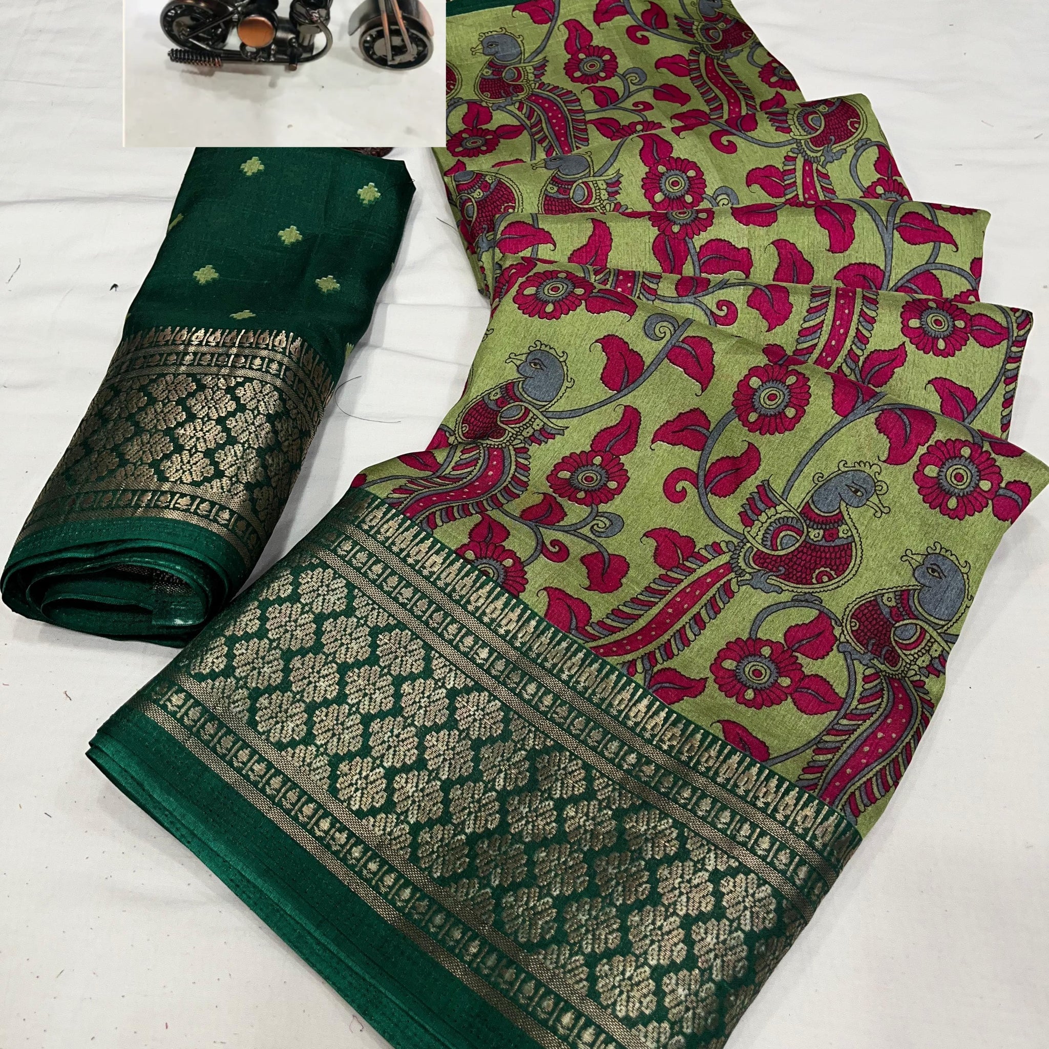 Beautiful Designer Special Kalamkari Dola Silk Saree