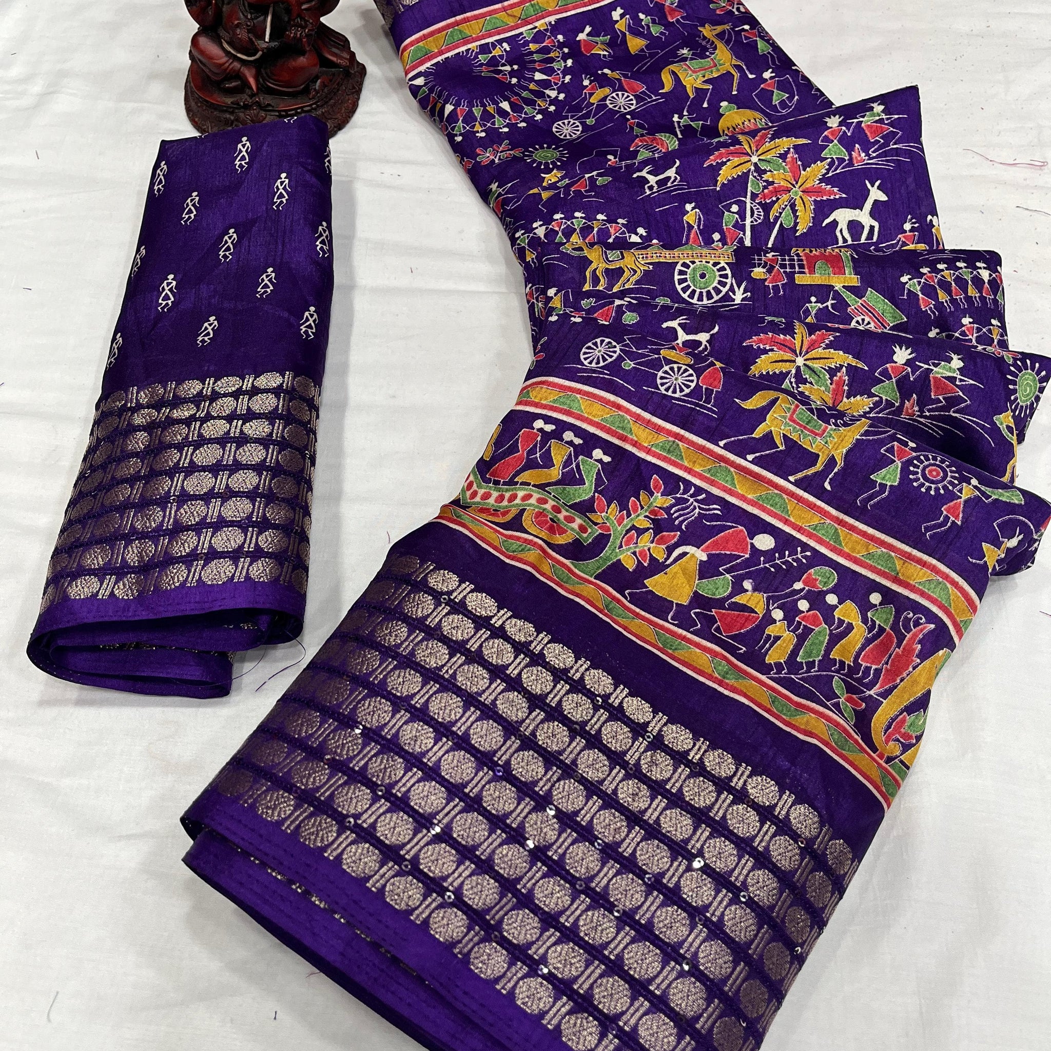 Beautiful Designer Special Kalamkari Dola Silk Saree