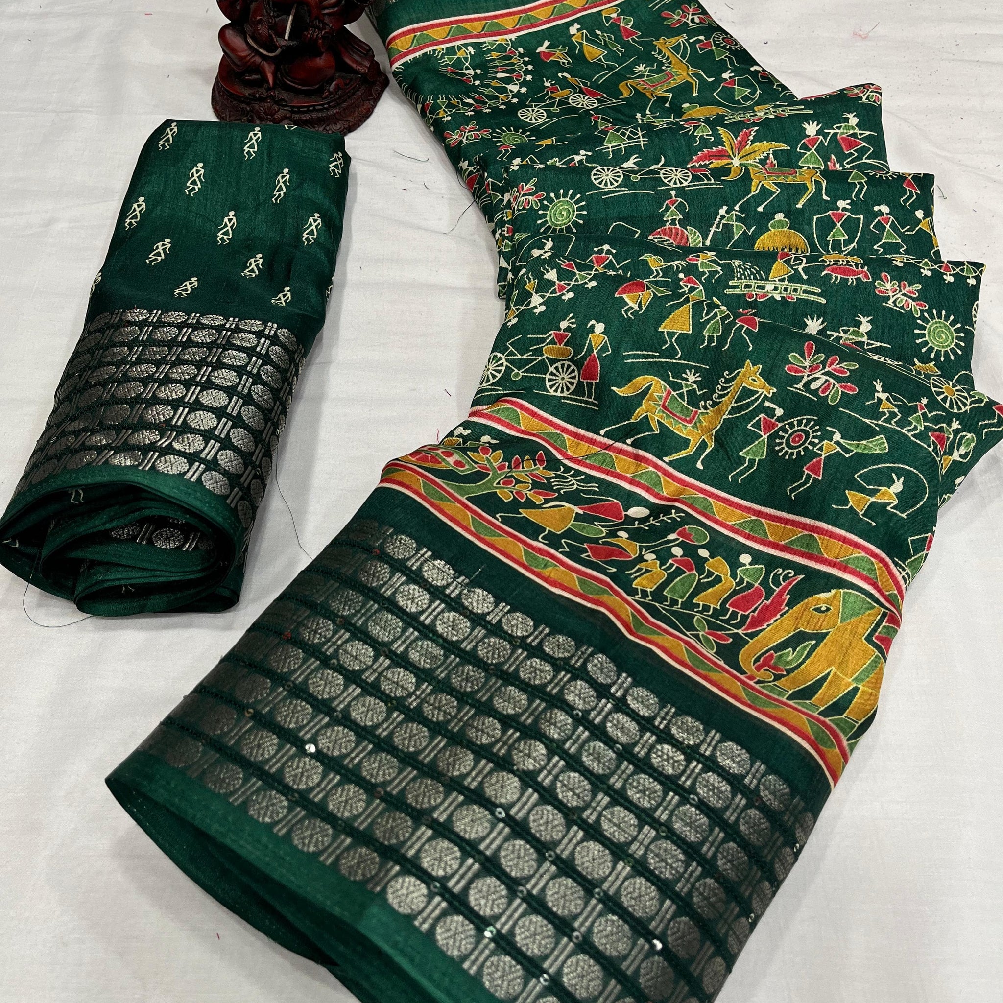 Beautiful Designer Special Kalamkari Dola Silk Saree