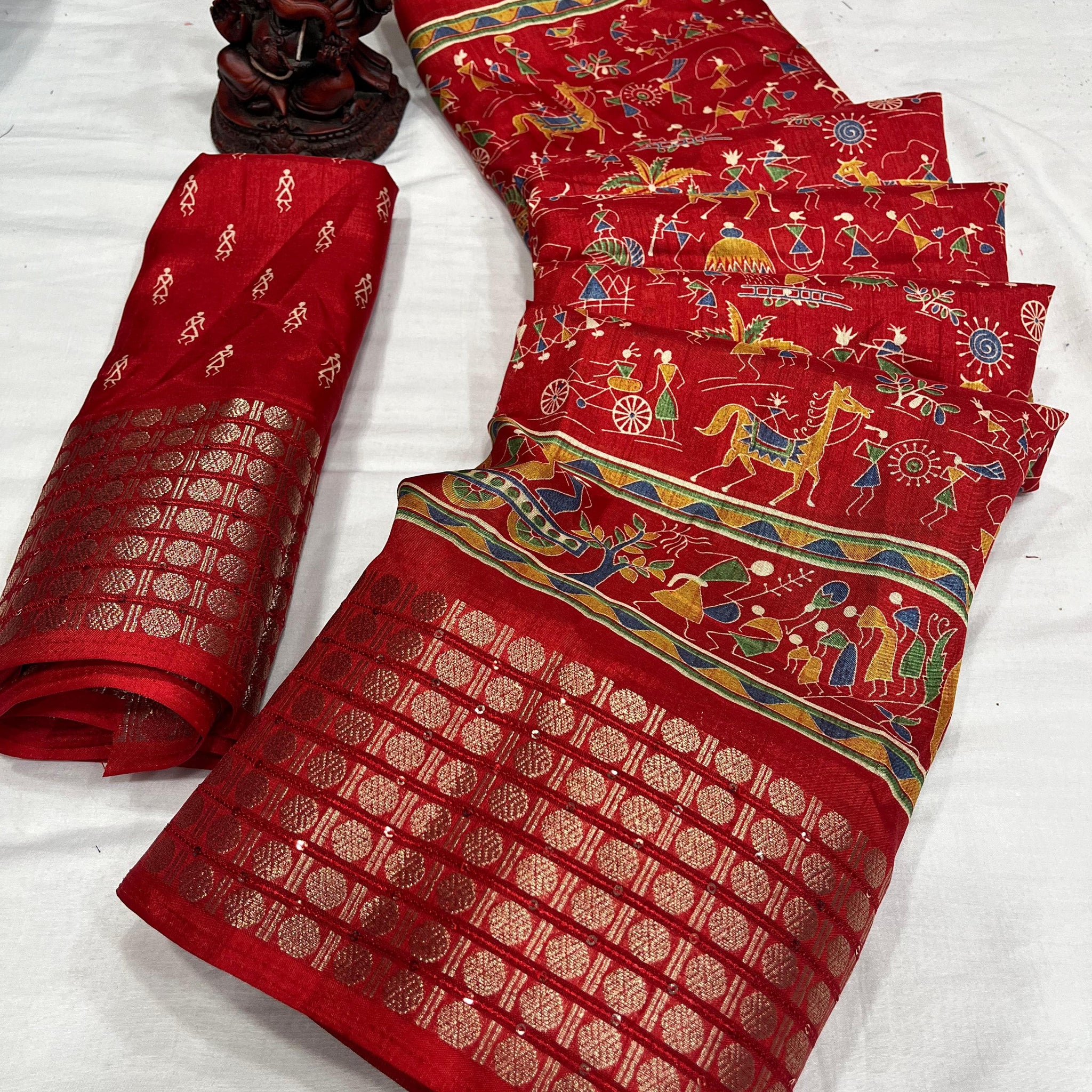 Beautiful Designer Special Kalamkari Dola Silk Saree