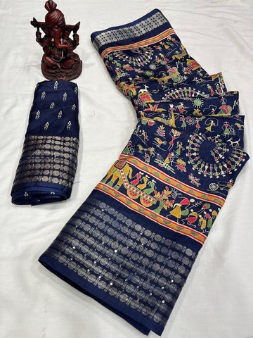 Beautiful Designer Special Kalamkari Dola Silk Saree