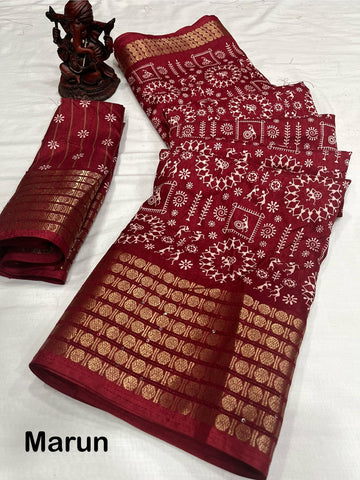 Beautiful Designer Special Kalamkari Dola Silk Saree