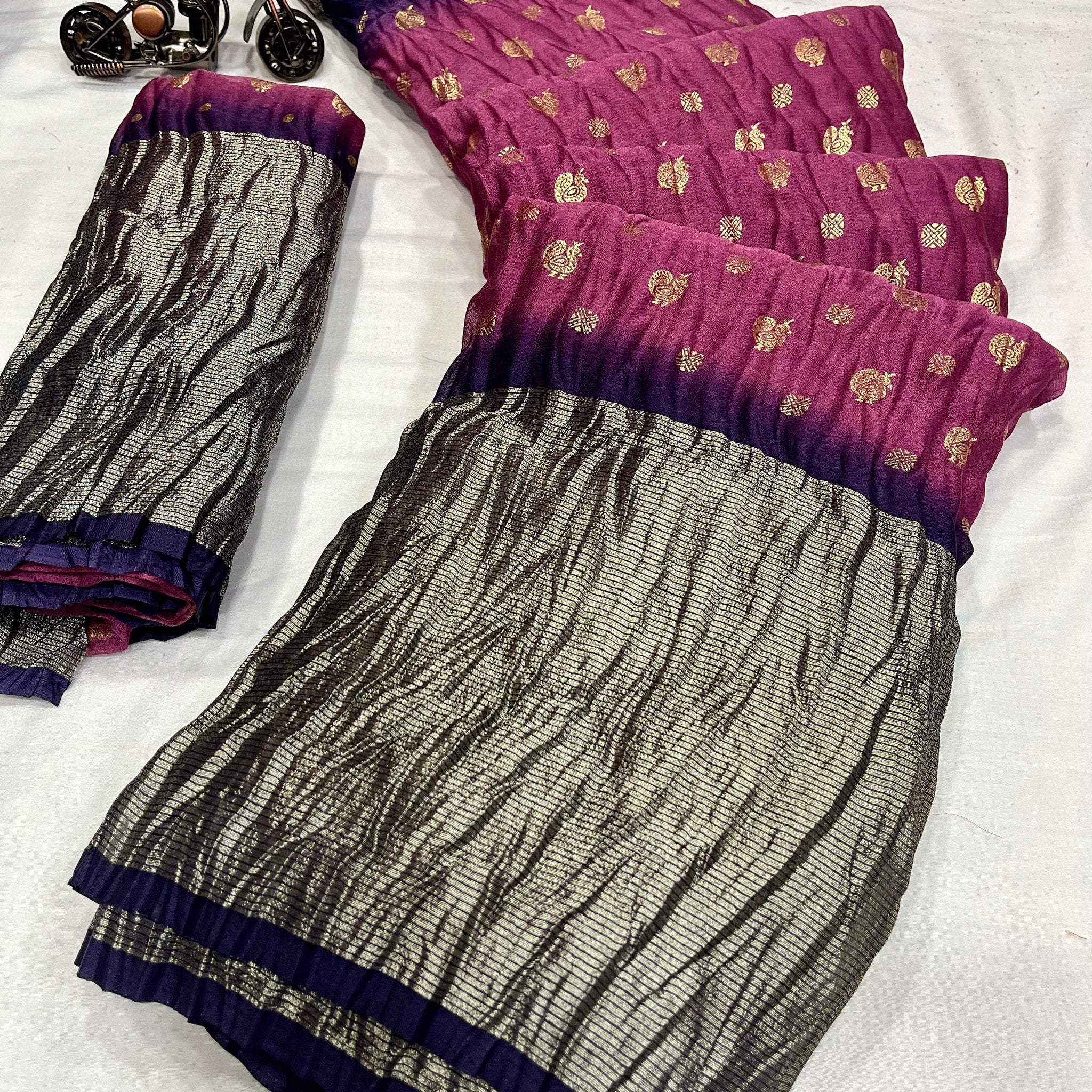 Beautiful Designer Special Moss Chiffon Saree