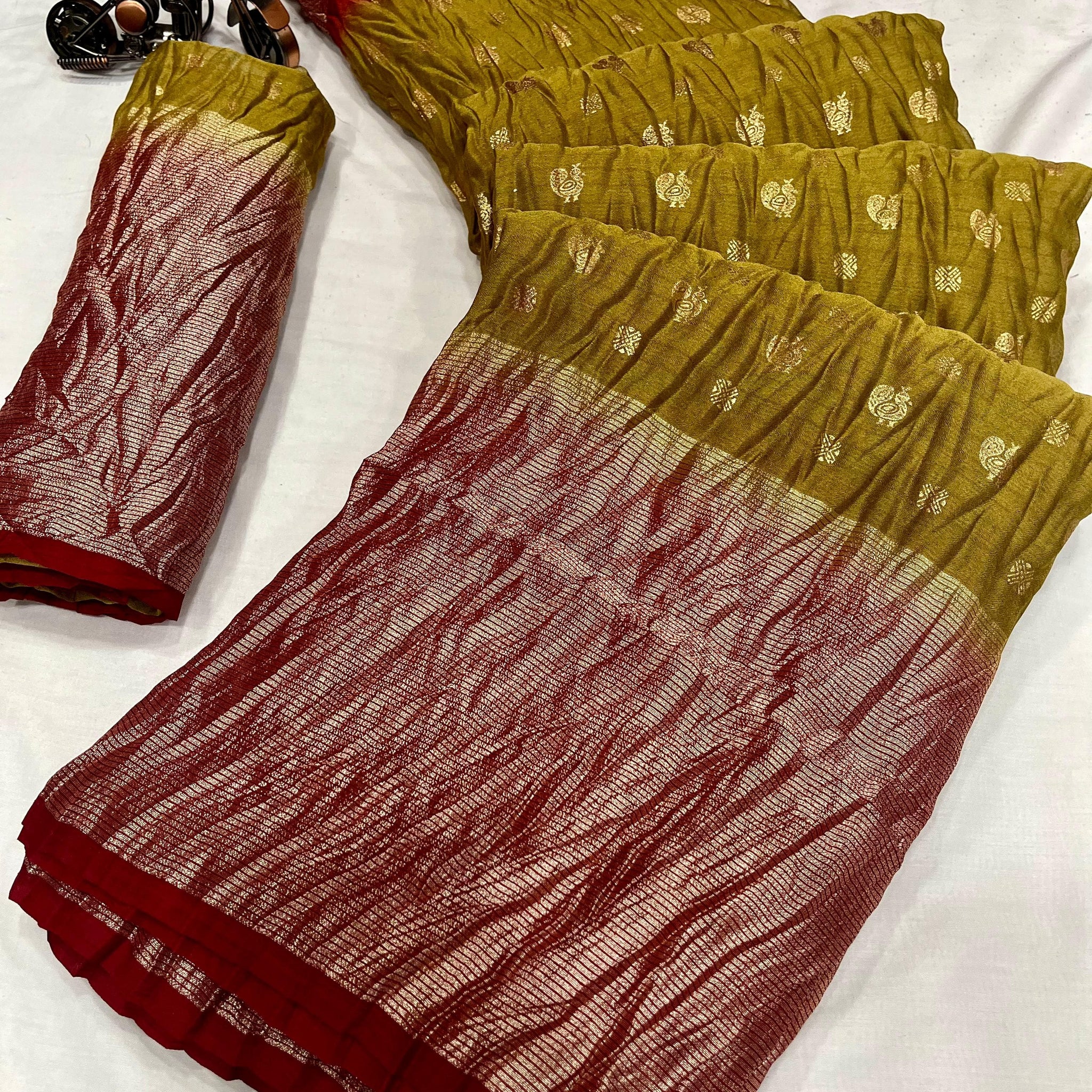 Beautiful Designer Special Moss Chiffon Saree