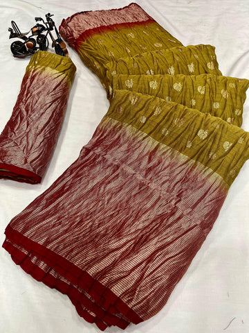 Beautiful Designer Special Moss Chiffon Saree