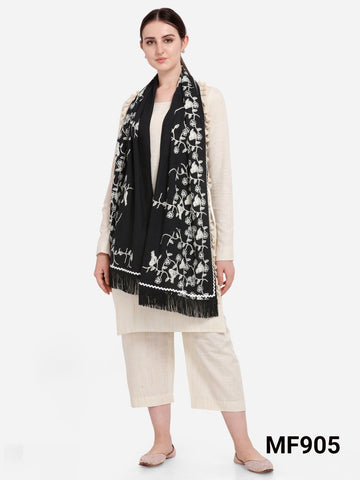 Beautiful Designer Pure Khadi Woollen Embroidered Winters Shawls & Dupatta