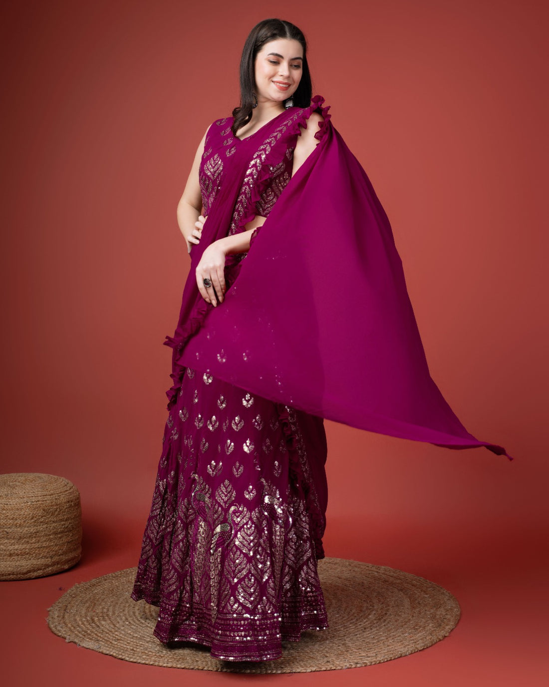 Party Wear Designer Readymade Lehenga Saree