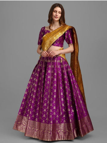 Beautiful Designer Banarasi Barcode Lehenga Choli