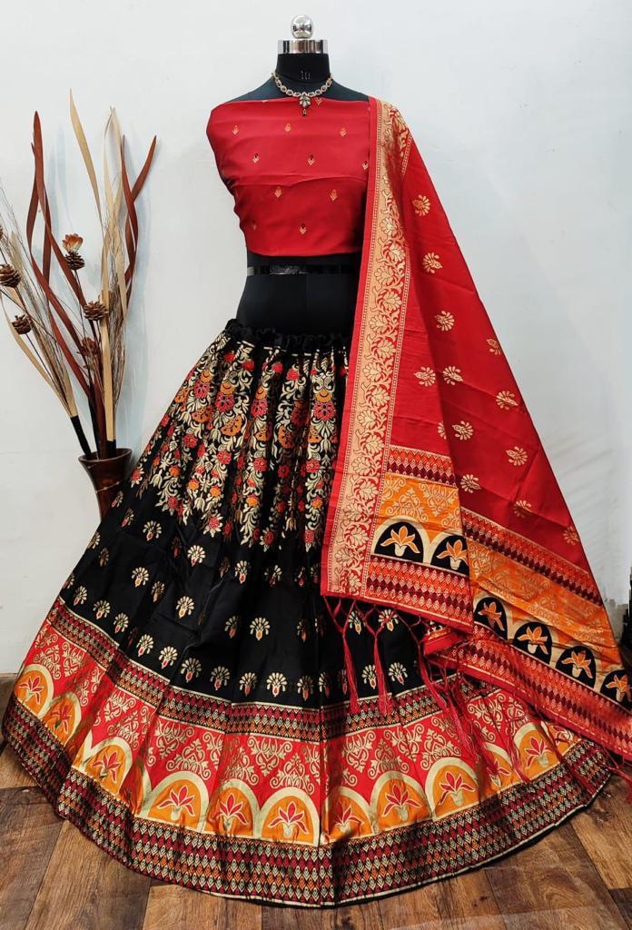 Beautiful Designer Banarasi Barcode Lehenga Choli