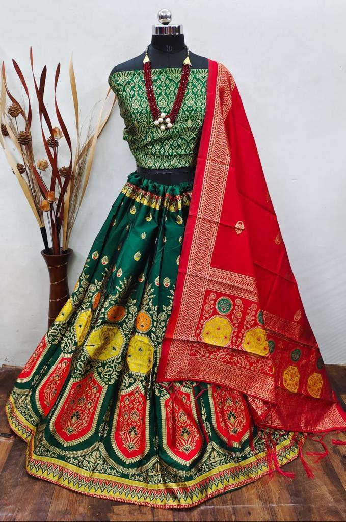 Beautiful Designer Banarasi Barcode Lehenga Choli