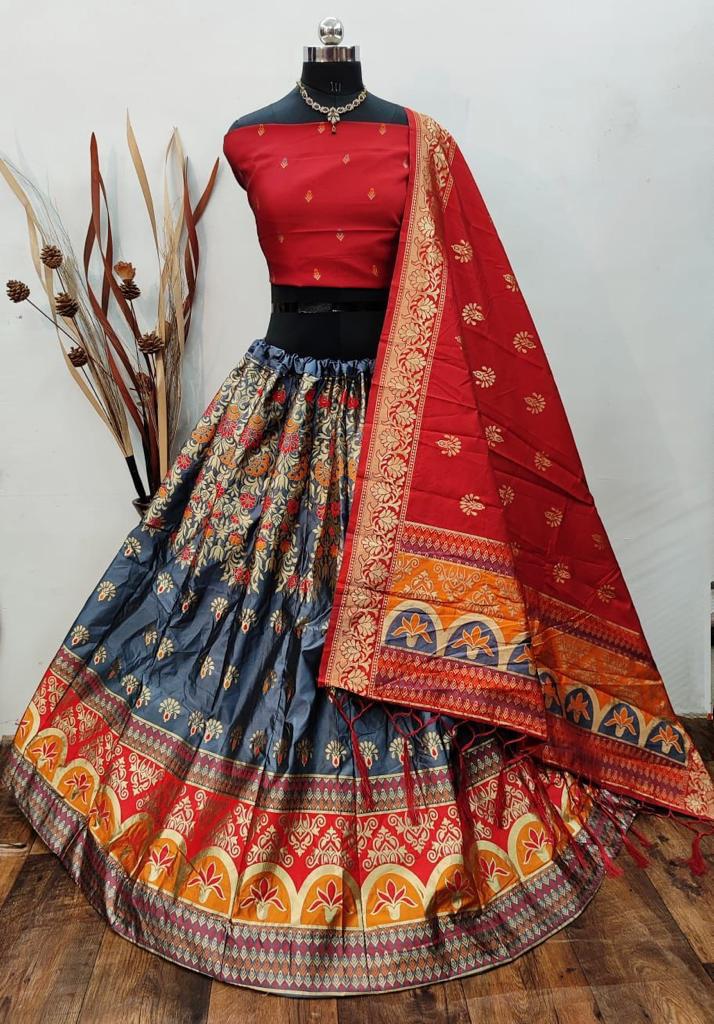 Beautiful Designer Banarasi Barcode Lehenga Choli