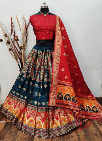 Beautiful Designer Banarasi Barcode Lehenga Choli