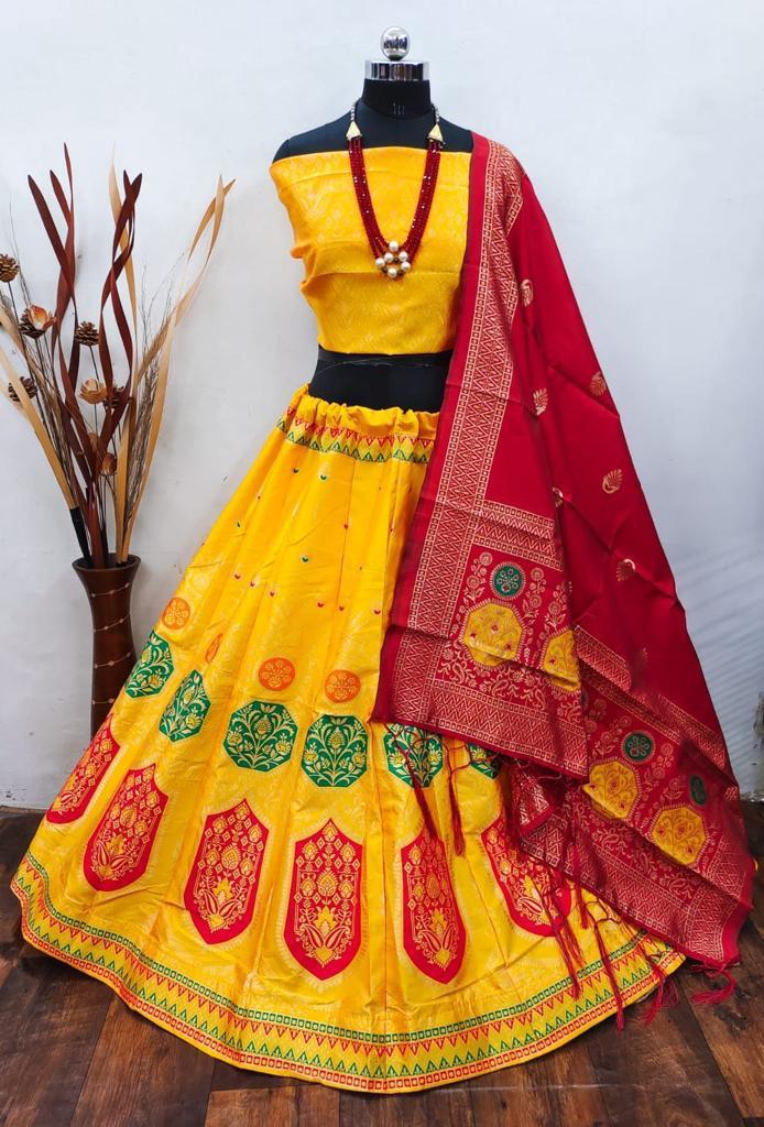 Beautiful Designer Banarasi Barcode Lehenga Choli