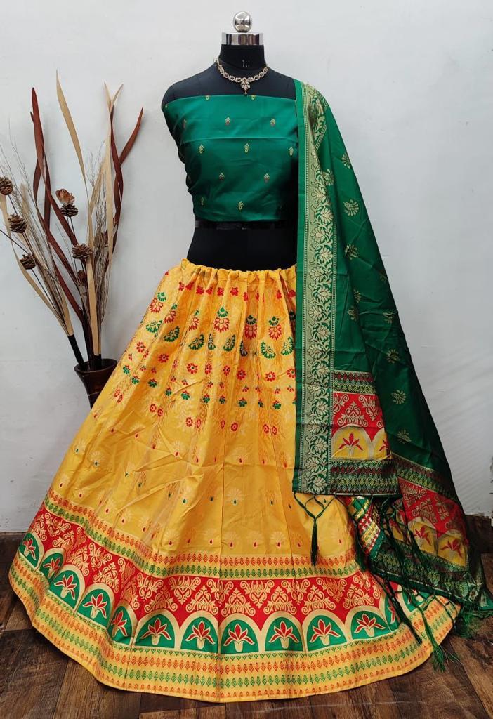 Beautiful Designer Banarasi Barcode Lehenga Choli