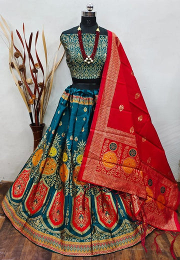 Beautiful Designer Banarasi Barcode Lehenga Choli