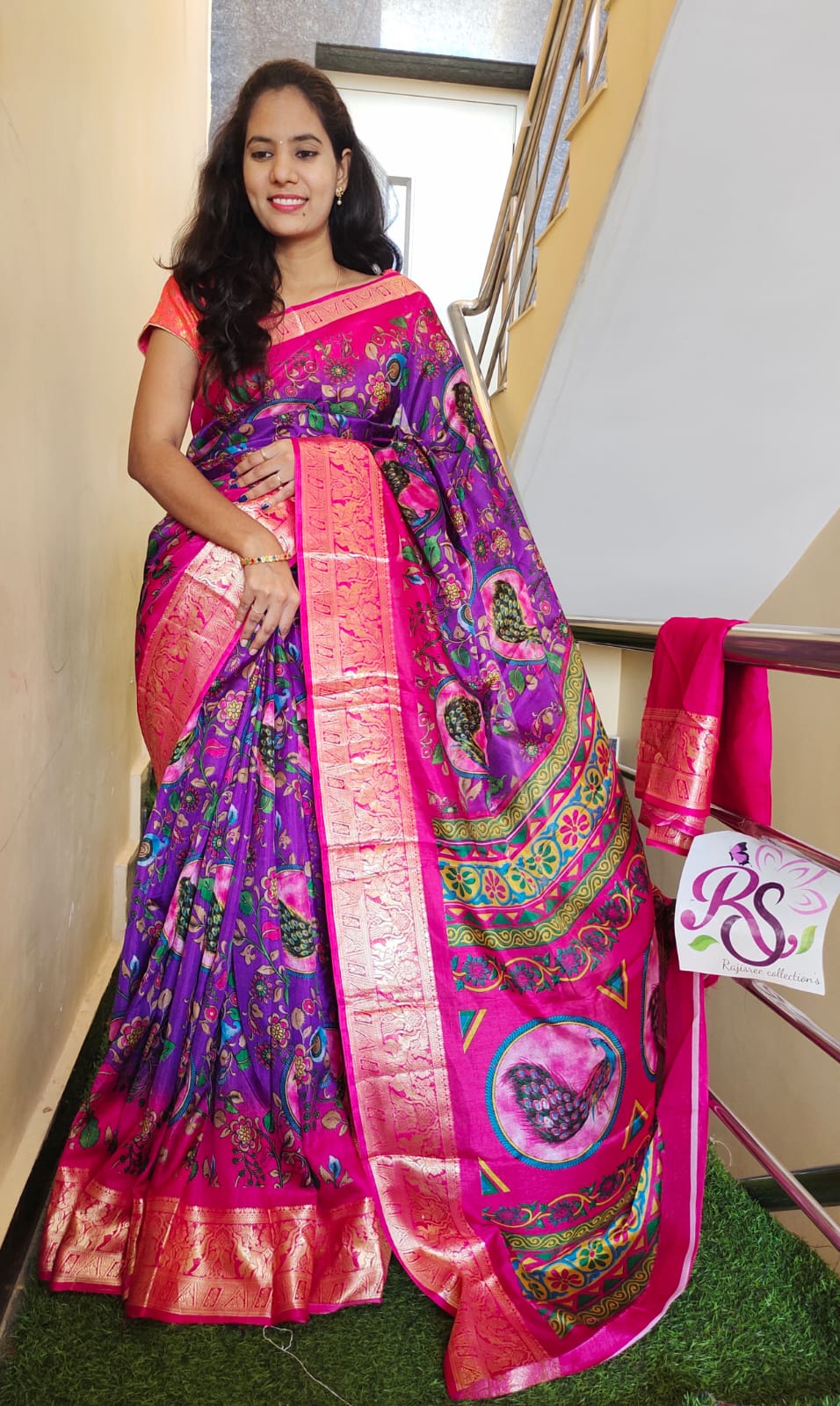 Binny Silk saree wine shade and black with batik butta prints and zari –  Prashanti Sarees