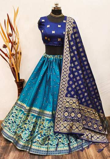 Beautiful Designer Banarasi Barcode Lehenga Choli