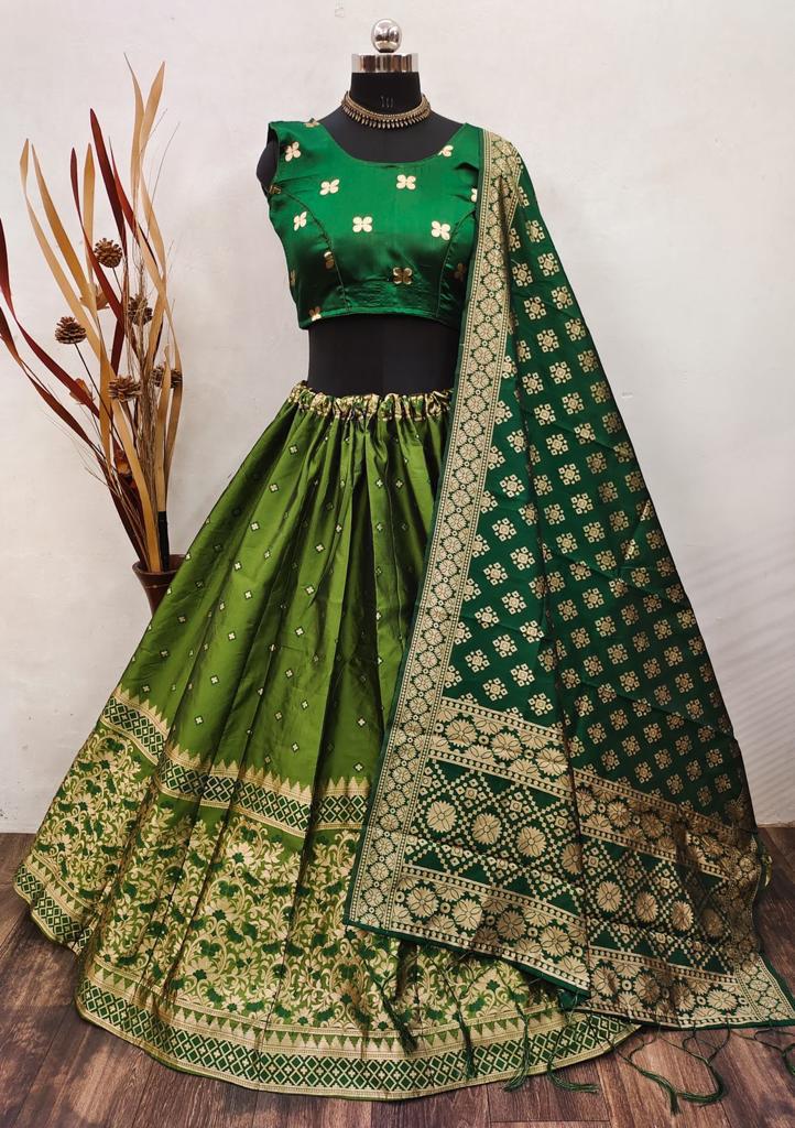 Beautiful Designer Banarasi Barcode Lehenga Choli