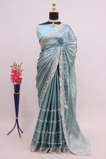 Beautiful Designer Jimi Chhu Burberry Multi Colour Sequence Saree