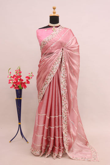 Beautiful Designer Jimi Chhu Burberry Multi Colour Sequence Saree