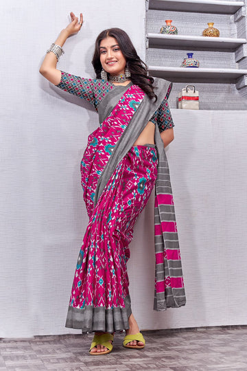 Beautiful Designer Pure Soft Jaipur Block Print Cotton Saree