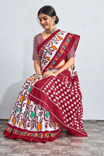 Beautiful Designer Pure Soft Jaipur Block Print Cotton Saree