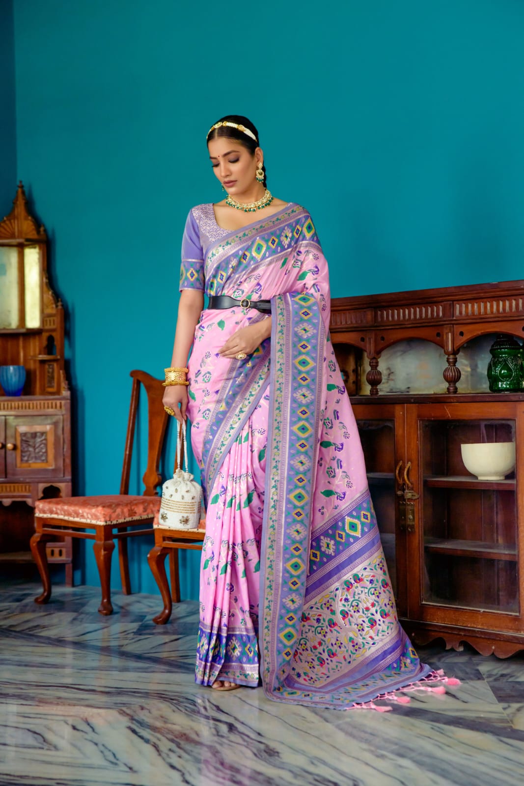 Banarasi Soft Silk Paithani Patola Saree