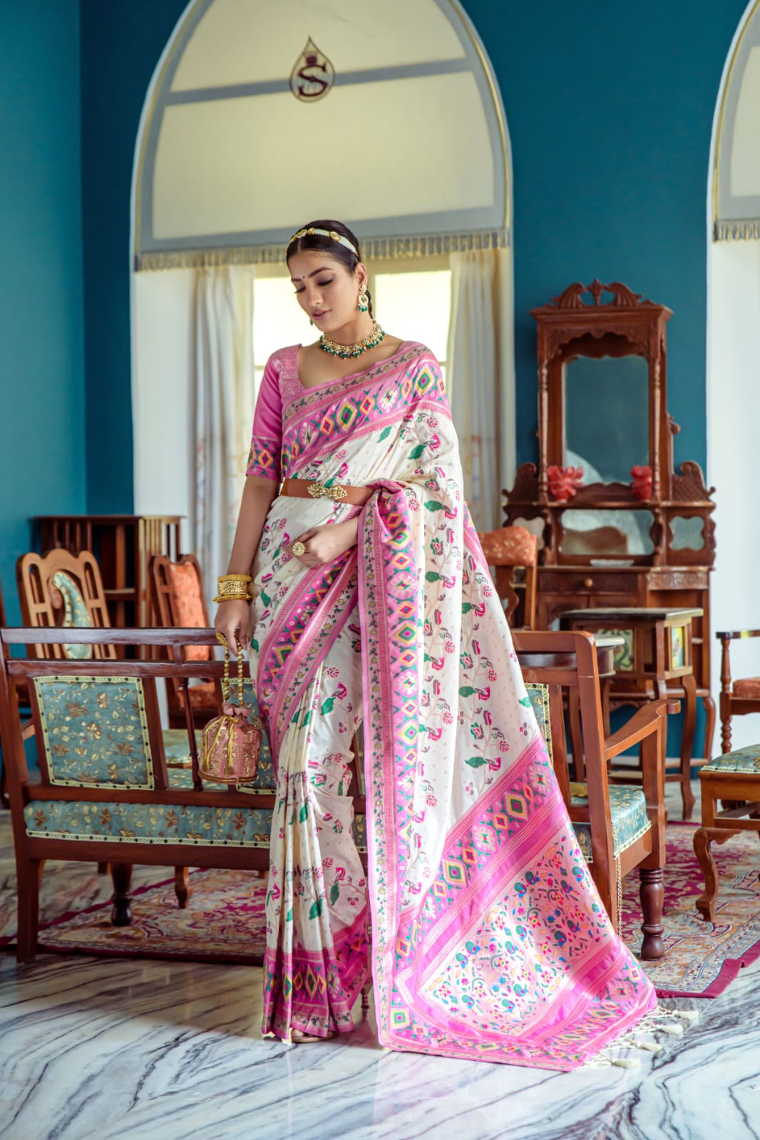 Banarasi Soft Silk Paithani Patola Saree