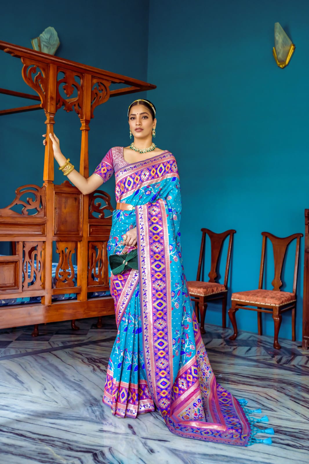 Banarasi Soft Silk Paithani Patola Saree