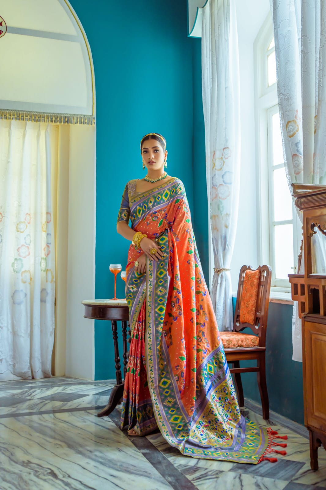 Banarasi Soft Silk Paithani Patola Saree