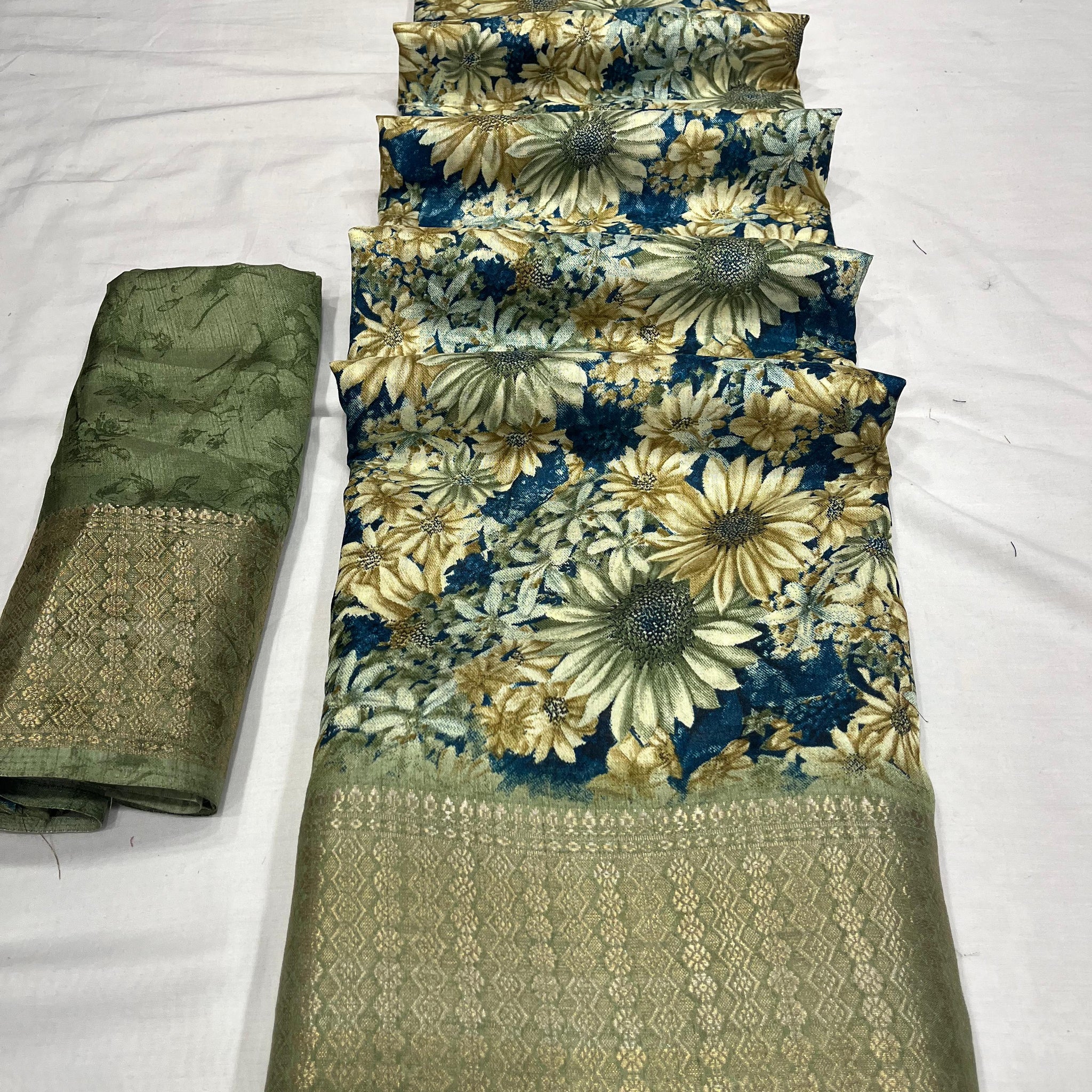 Party Wear Flower Design Soft Dola Silk Saree