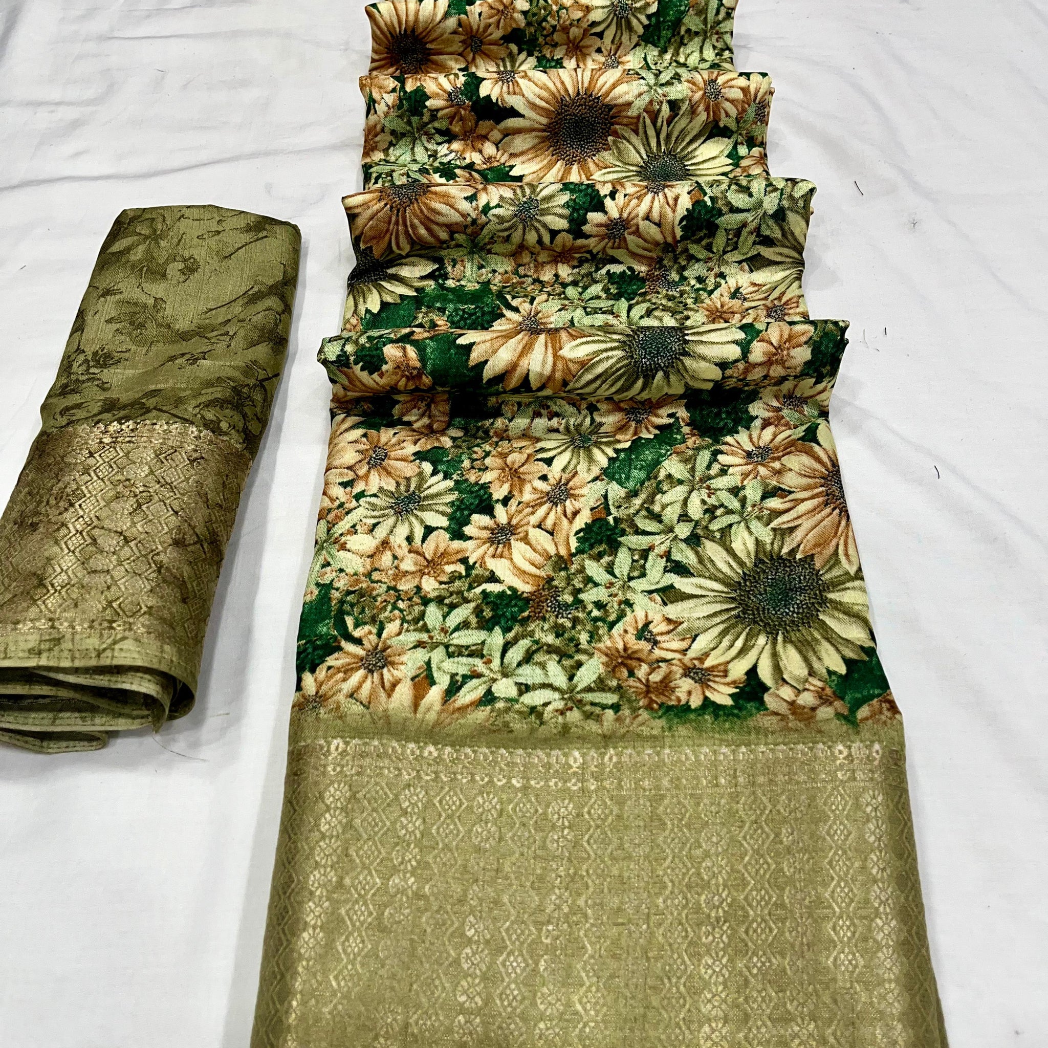 Party Wear Flower Design Soft Dola Silk Saree