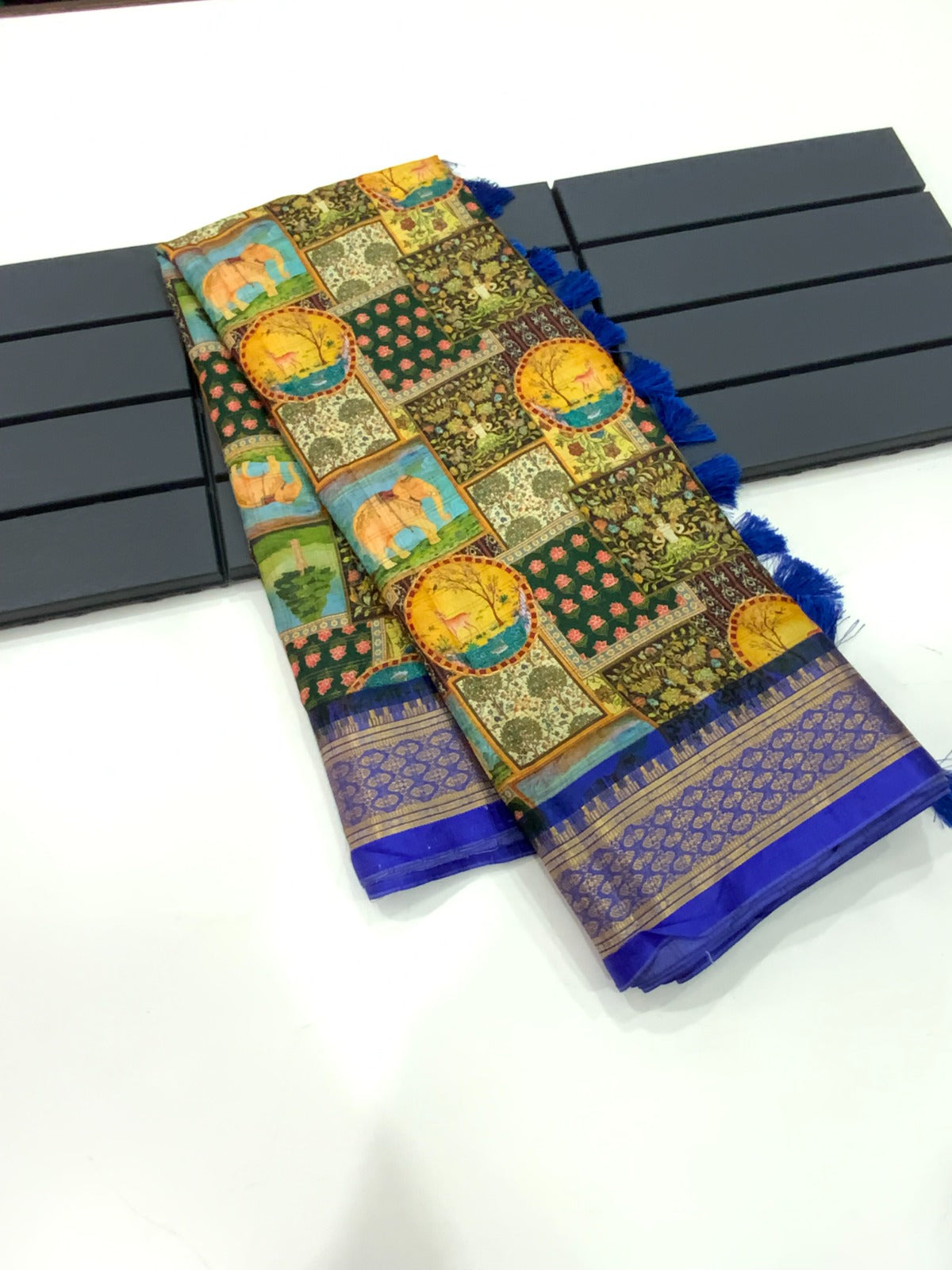 Beautiful Designer Avantika Uppada Blend Kalamkari Digital Print Saree