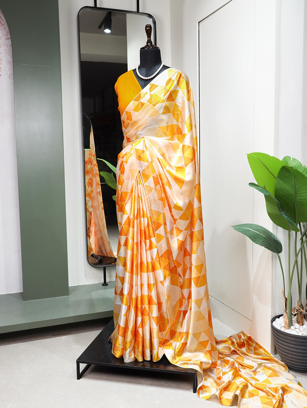 Beautiful Designer Digital Print Satin Silk Sarees