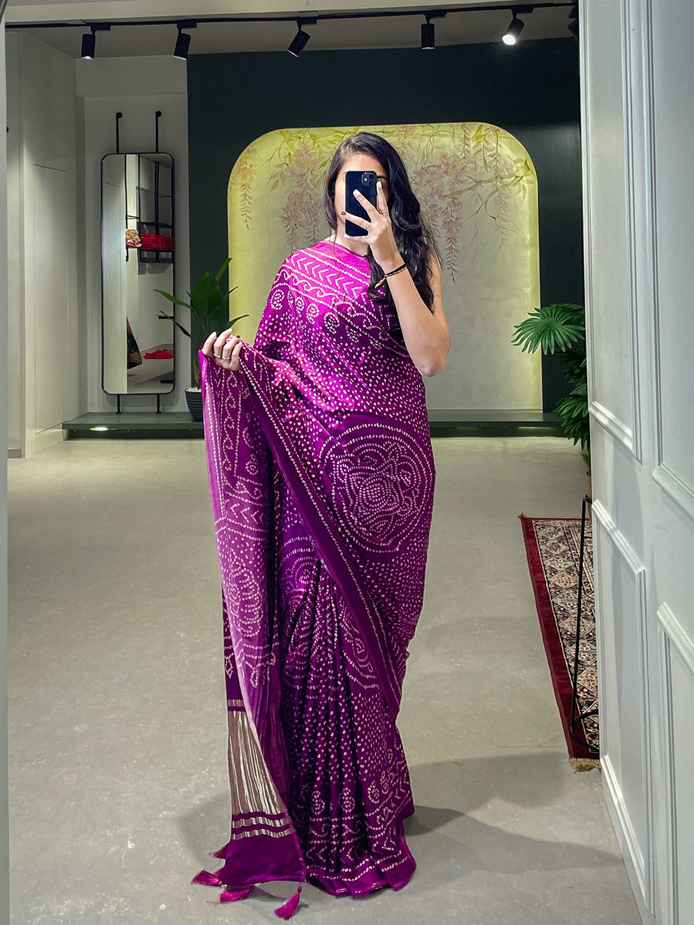 Beautiful Designer Gaji Silk
Printed With Lagadi Patta Saree