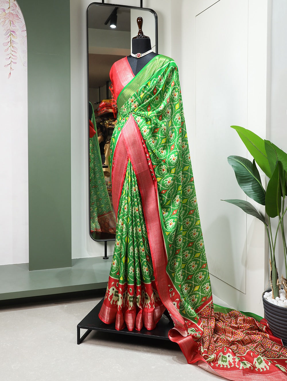 Beautiful Designer Digital Patola Printed Dola Silk Saree