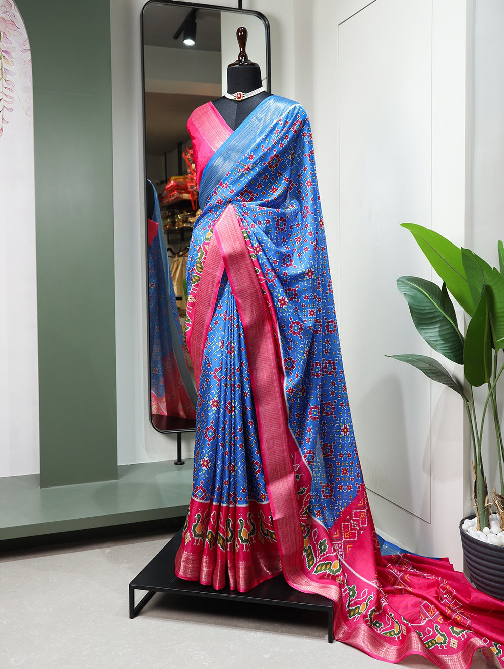 Beautiful Designer Digital Patola Printed Dola Silk Saree