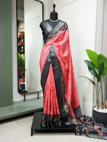 Beautiful Designer Digital Printed Dola Silk Saree