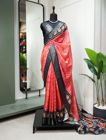 Beautiful Designer Digital Printed Dola Silk Saree