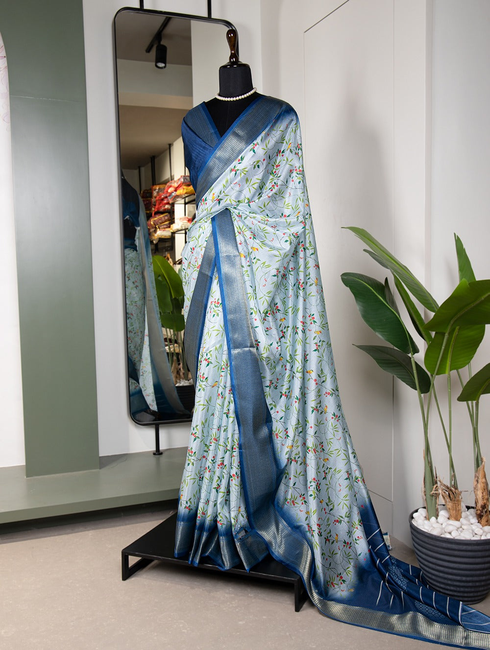 Beautiful Designer Digital Printed Dola Silk Saree