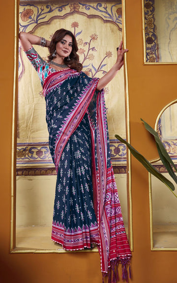 Beautiful Designer Pure Soft Jaipur Block Print Cotton Saree