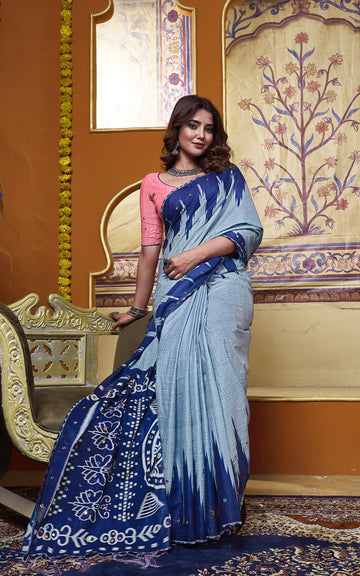 Beautiful Designer Pure Soft Jaipur Block Print Cotton Saree