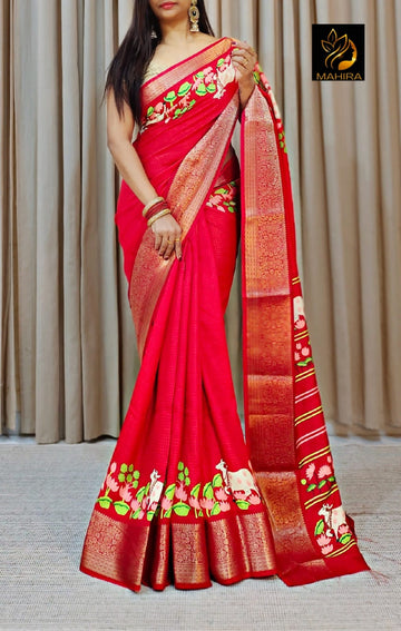 Beautiful Designer Dola Silk Saree