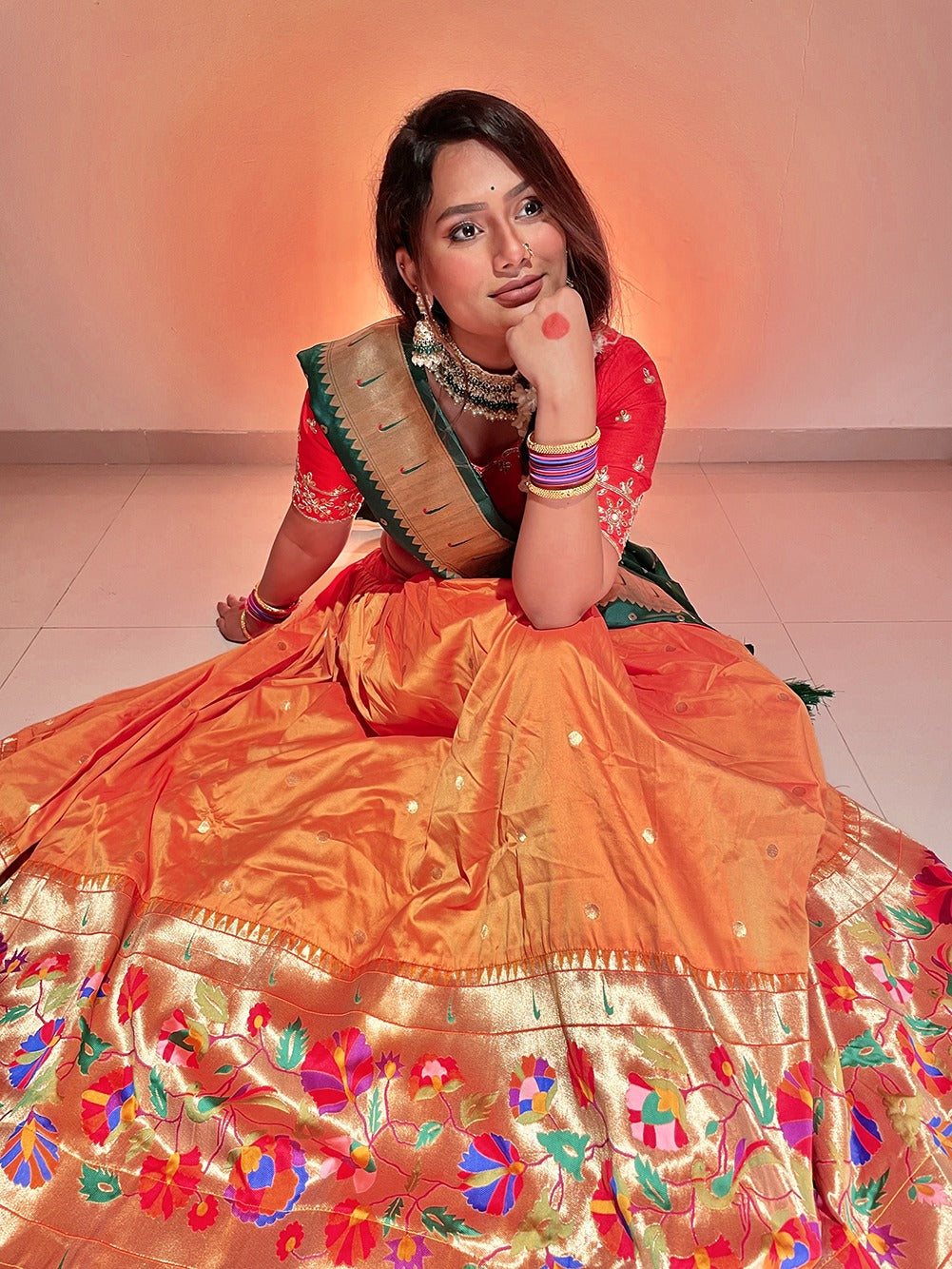 Beautiful Designer Pure Paithani Silk Lehenga Choli