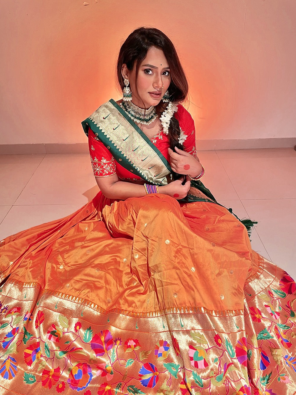 PAITHANI SAREE ONLINE SHOPPING on Instagram: “HIT LIKE THE REAL BRIDE LOOK  HIT LIKE WHATSAPP FOR BUY PAITHA… | Wedding saree indian, Saree photoshoot,  Nauvari saree