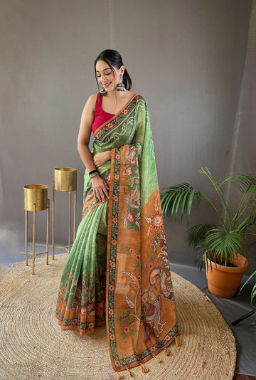 Beautiful Designer Bhargavi Pure Soft Cotton Tussar Silk Saree