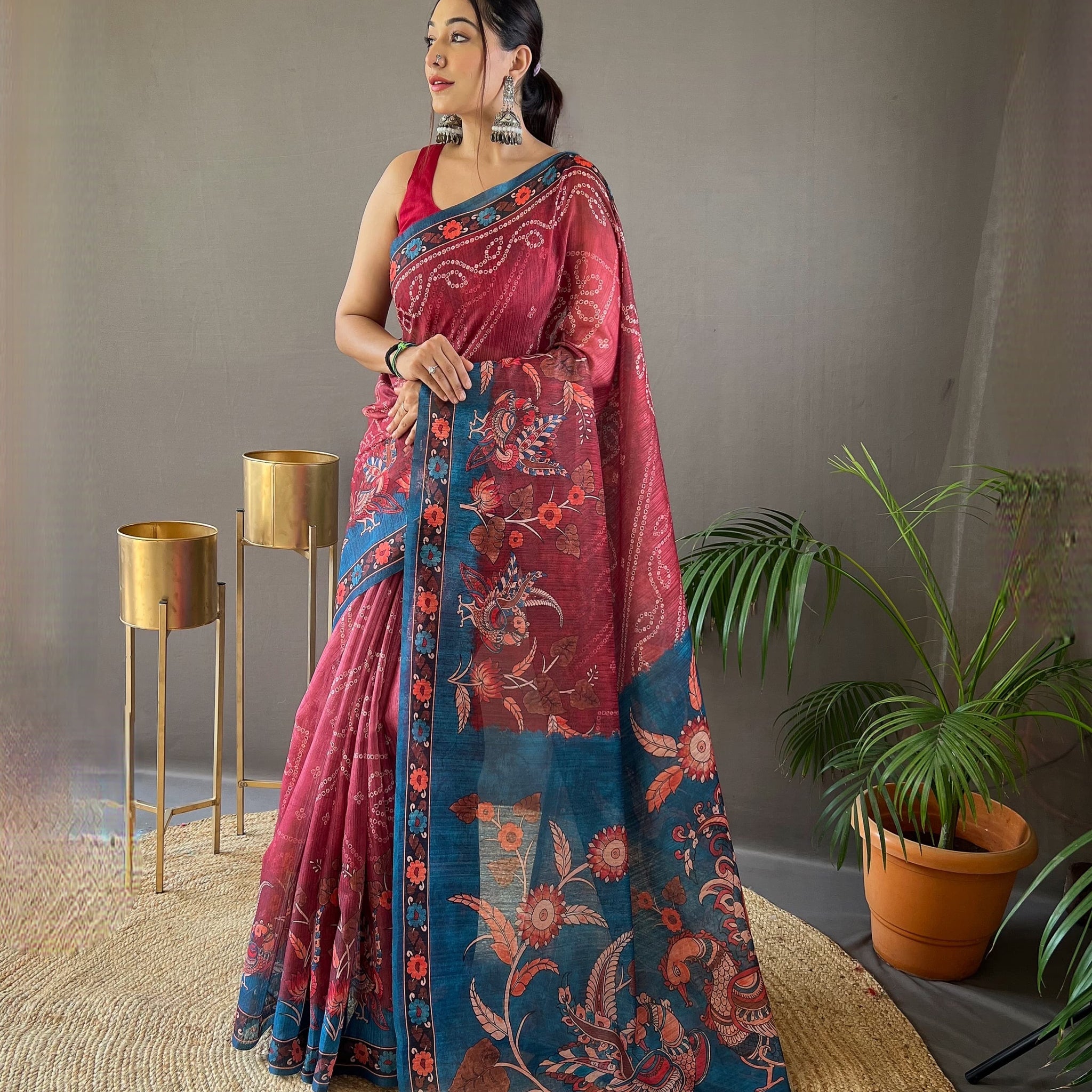 Beautiful Designer Bhargavi Pure Soft Cotton Tussar Silk Saree