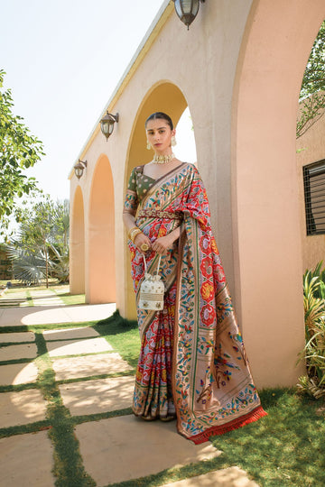 Banarasi Soft Silk Paithani Patola Saree