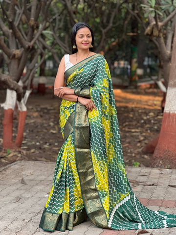 Beautiful Designer Lehariya Dola Silk Saree